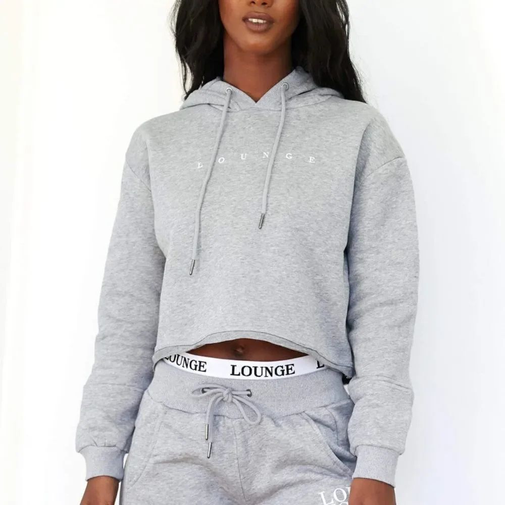 LOUNGE Cropped Gray Hoodie XL